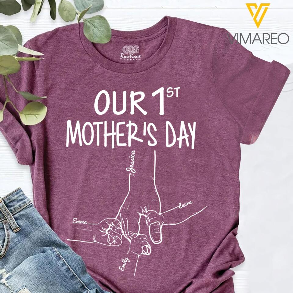 PERSONALIZED OUR 1ST MOPTHER'S DAY BABY ONESIZE OR TSHIRT QTTN2204