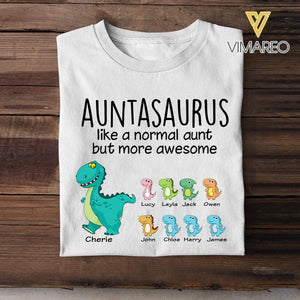 Personalized Auntasaurus Kid Tshirt Printed 22APR-HC22