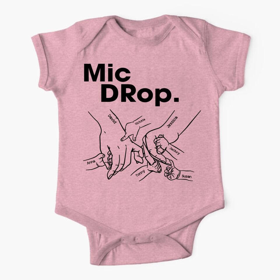 PERSONALIZED FAMILY THE ORIGINAL MIC DROP THE REMIX OR THE ENCORE KID WITH NAME TSHIRT OR BABYONESIZE QTDT2304