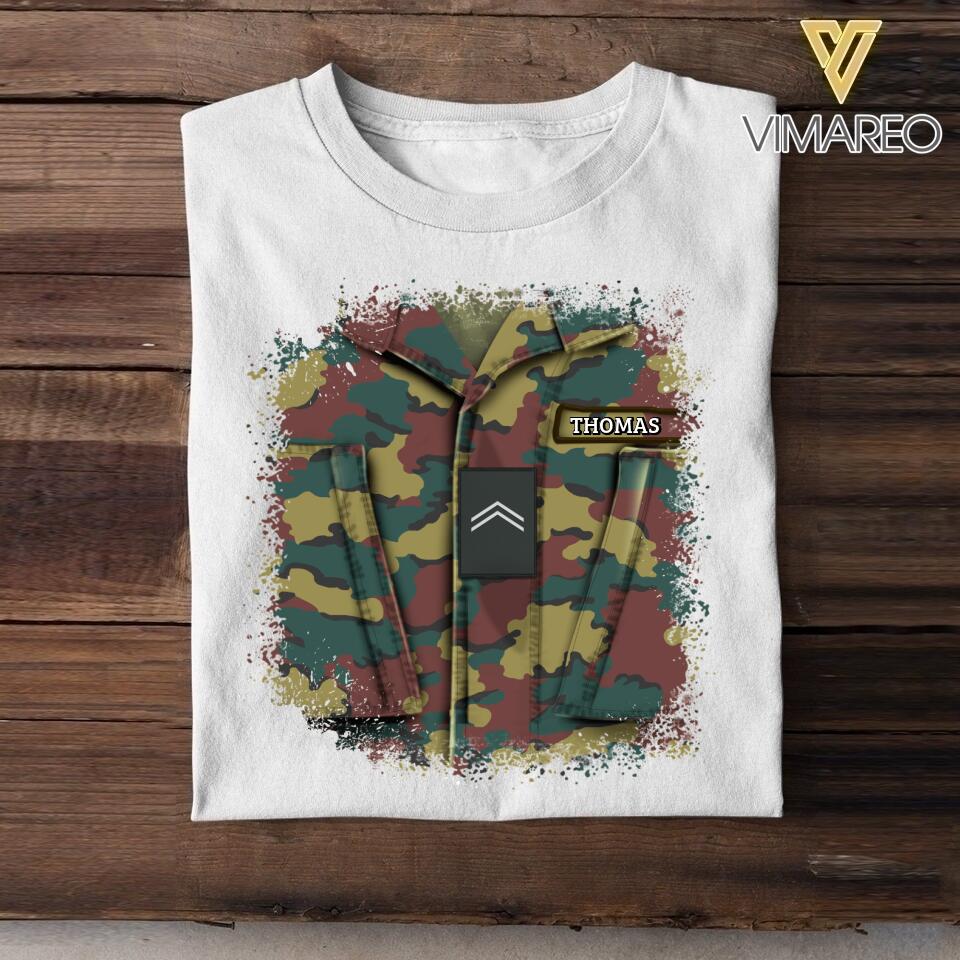Personalized Belgian Soldier Tshit Printed 22APR-DT23