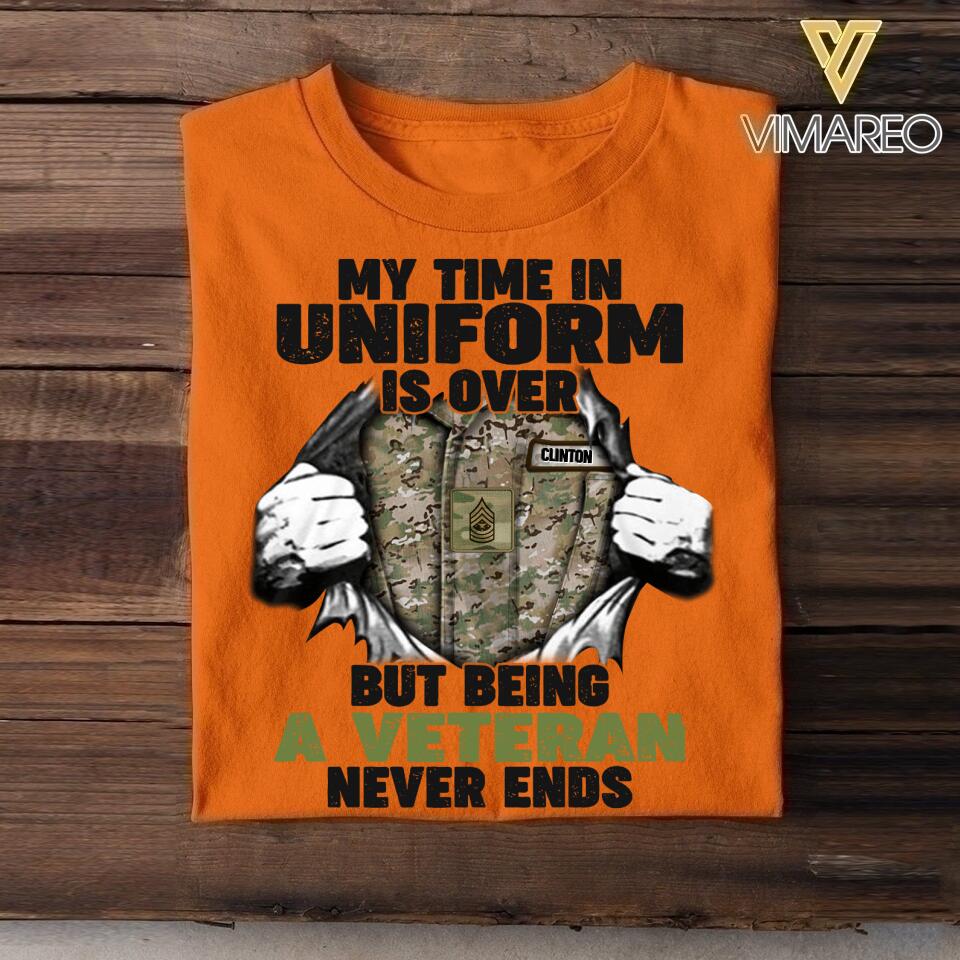 Personalized U.S Veterans/Soldier Tshit Printed 22APR-DT23