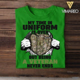 Personalized U.S Veterans/Soldier Tshit Printed 22APR-DT23