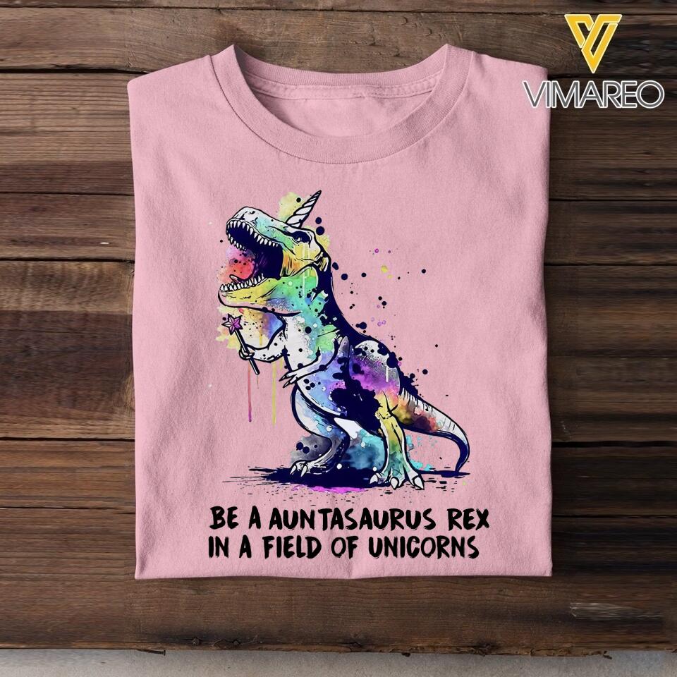 PERSONALIZED BE A GRANDMASAURUS REX IN A FIELD OF UNICONS  TSHIRT QTTN2504