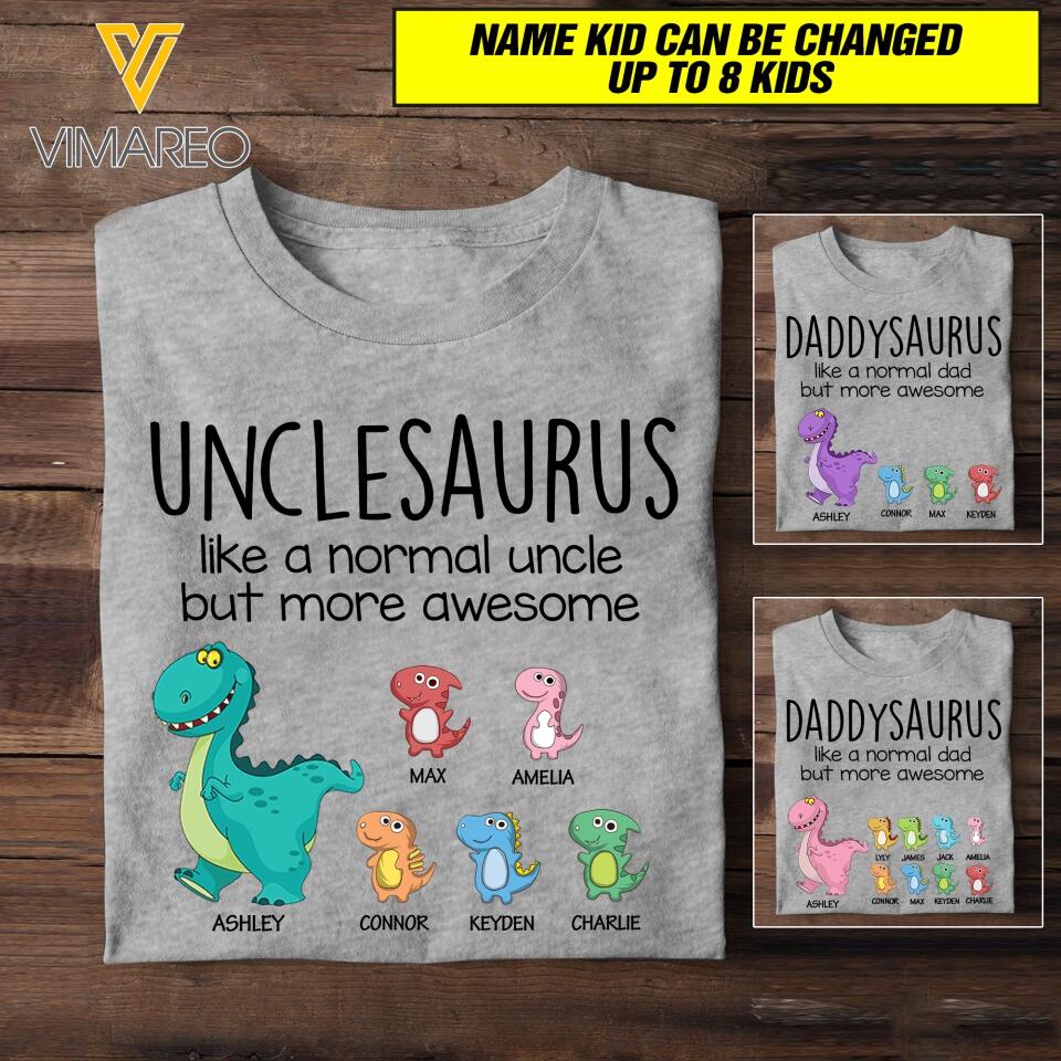 Personalized Unclesaurus Tshirt Printed 22APR-HC25