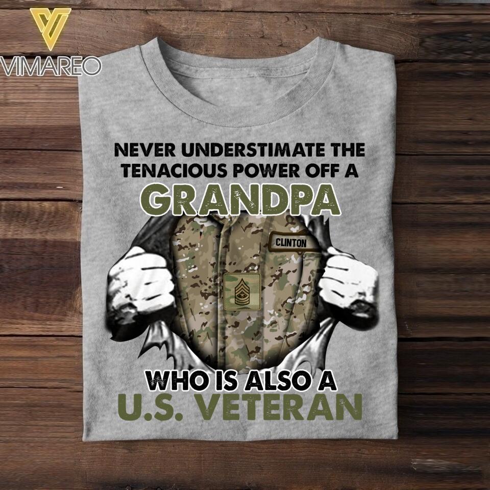 Personalized U.S Veterans/Soldier Tshit Printed 22APR-HC25
