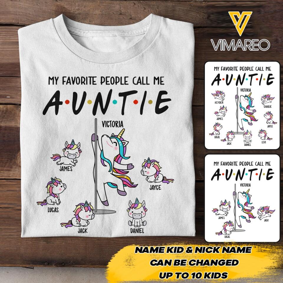 DH Personalized Aunticorn Kid Tshirt Printed HC2604