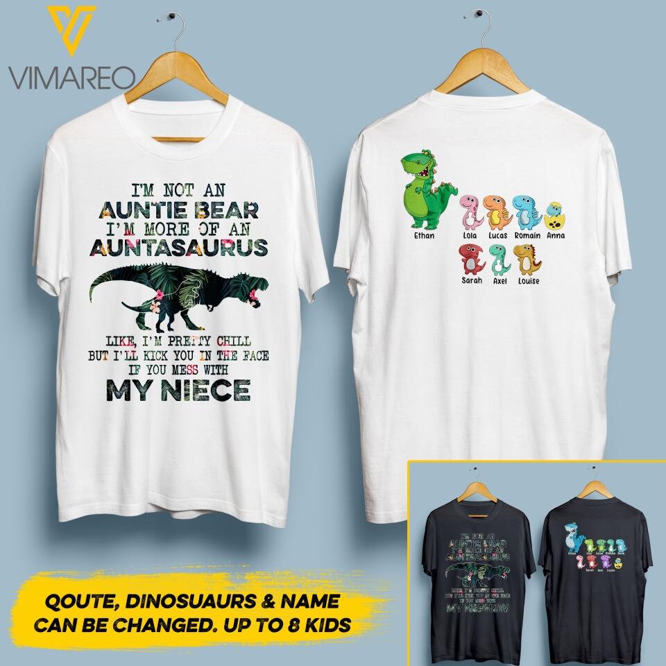 DH Personalized Auntasaurus Kid Tshirt Printed DT2604
