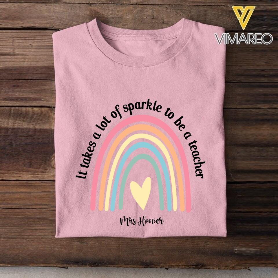 PERSONALIZED IT TAKES A LOT OF SPARKE TO BE A TEACHER TSHIRT OR TUMBLER QTDT2704