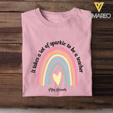 PERSONALIZED IT TAKES A LOT OF SPARKE TO BE A TEACHER TSHIRT OR TUMBLER QTDT2704