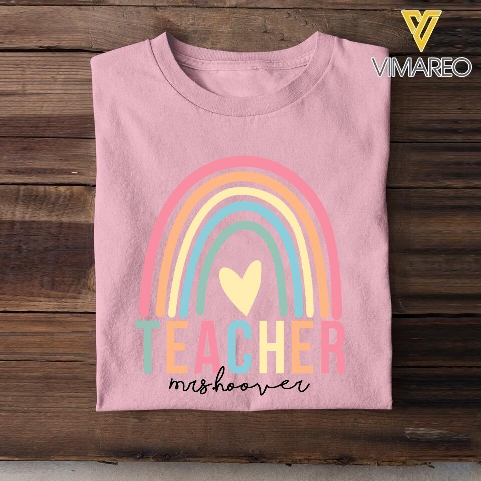 PERSONALIZED TEACHER RAINBOW TSHIRT QTDT2704