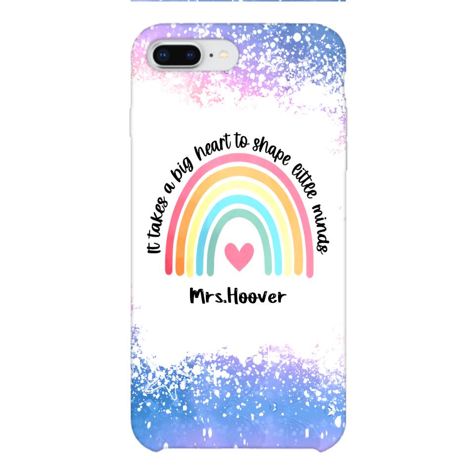 PERSONALIZED IT TAKES A BIG HEART TO SHAPE LITTE MINDS PHONECASE QTVQ2704