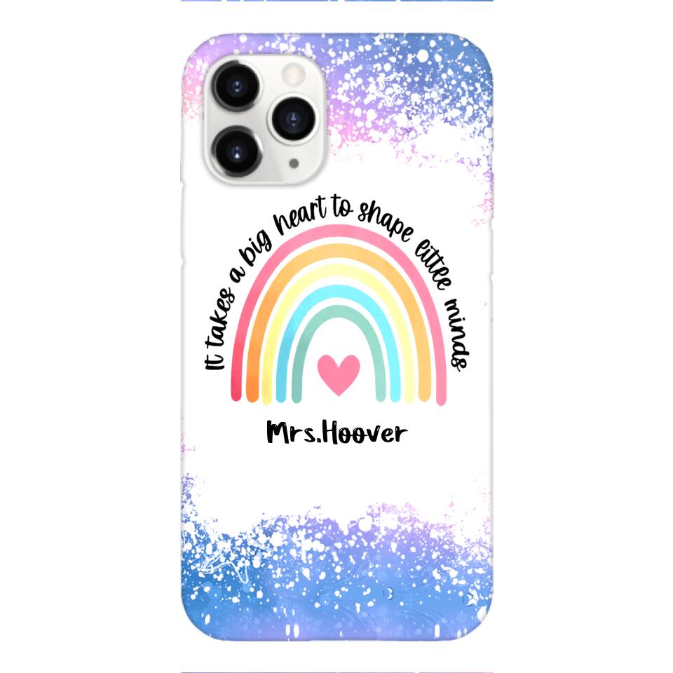 PERSONALIZED IT TAKES A BIG HEART TO SHAPE LITTE MINDS PHONECASE QTVQ2704