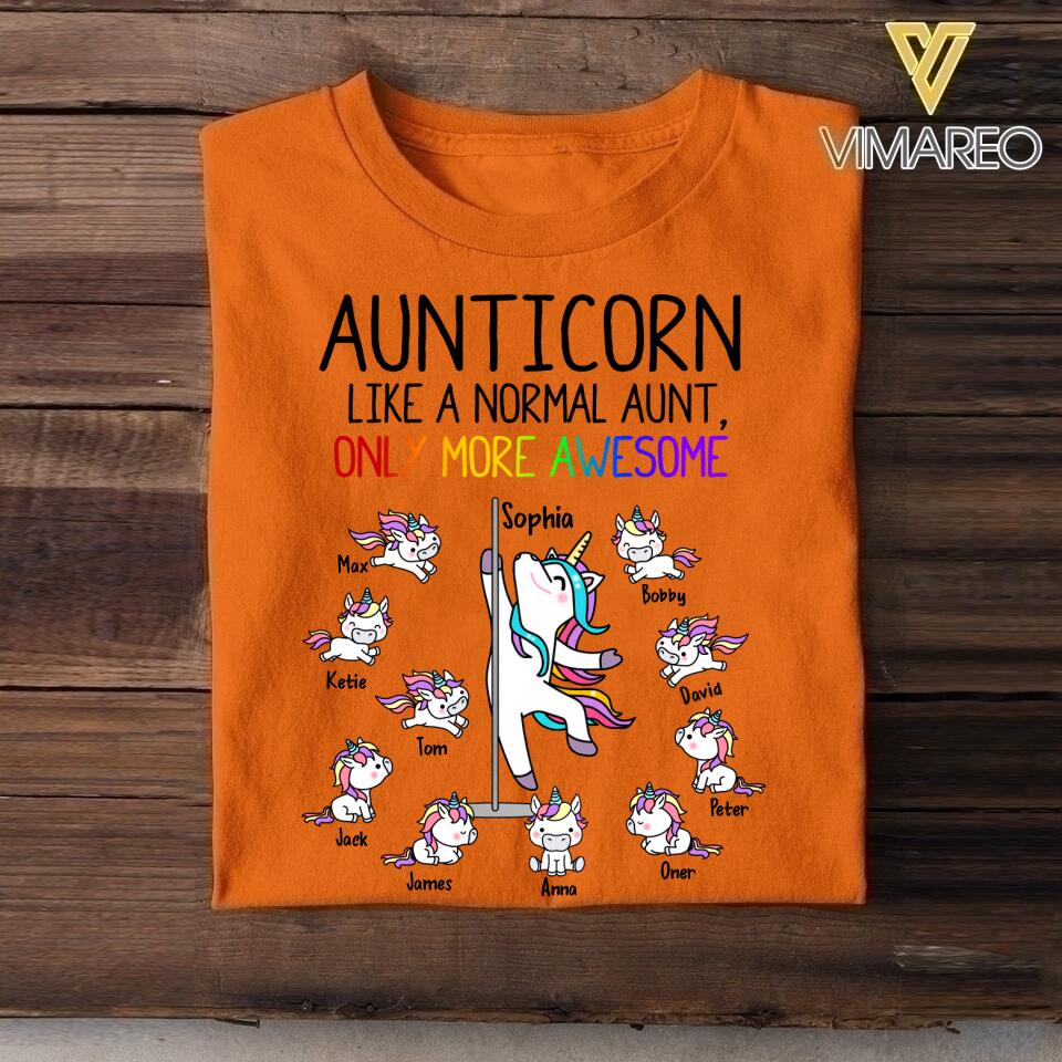 DH Personalized Aunticorn Kid Tshirt Printed HC2704