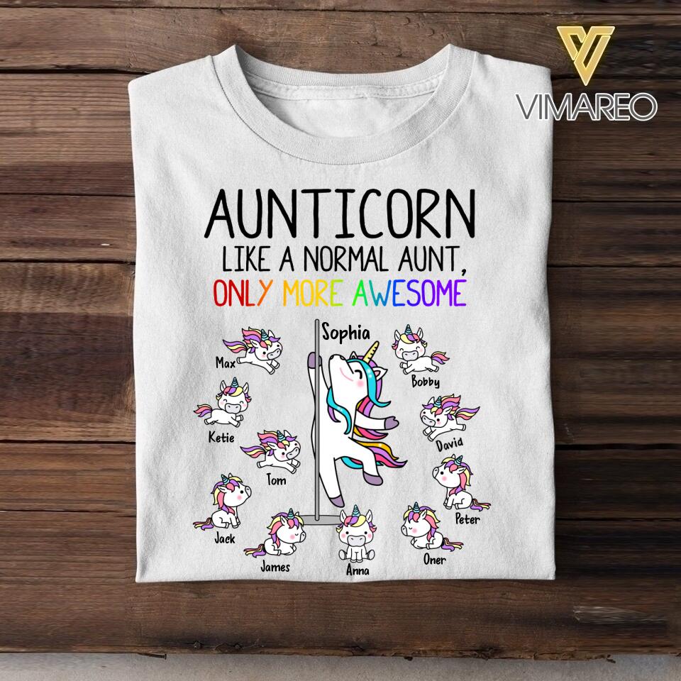 DH Personalized Aunticorn Kid Tshirt Printed HC2704