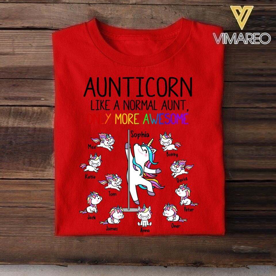 DH Personalized Aunticorn Kid Tshirt Printed HC2704