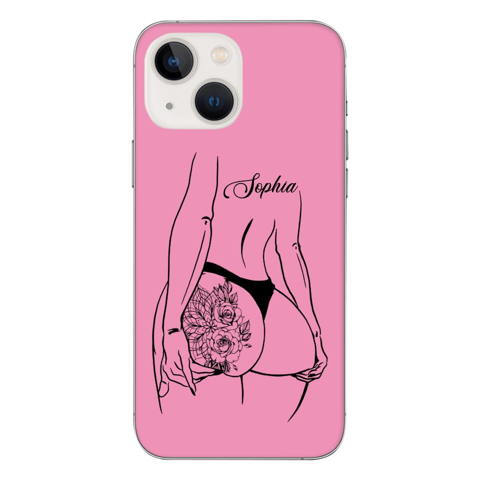PERSONALIZED TATTOO GIRL VARIOUS COLOR BACKGROUND PHONECASE QTDT2704