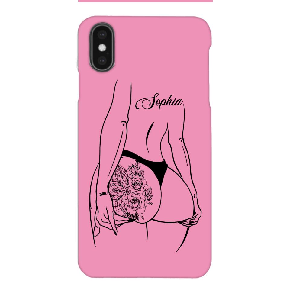 PERSONALIZED TATTOO GIRL VARIOUS COLOR BACKGROUND PHONECASE QTDT2704