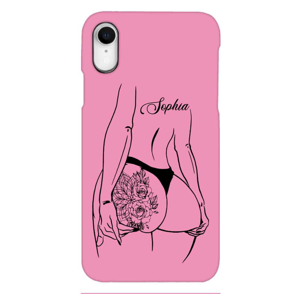 PERSONALIZED TATTOO GIRL VARIOUS COLOR BACKGROUND PHONECASE QTDT2704