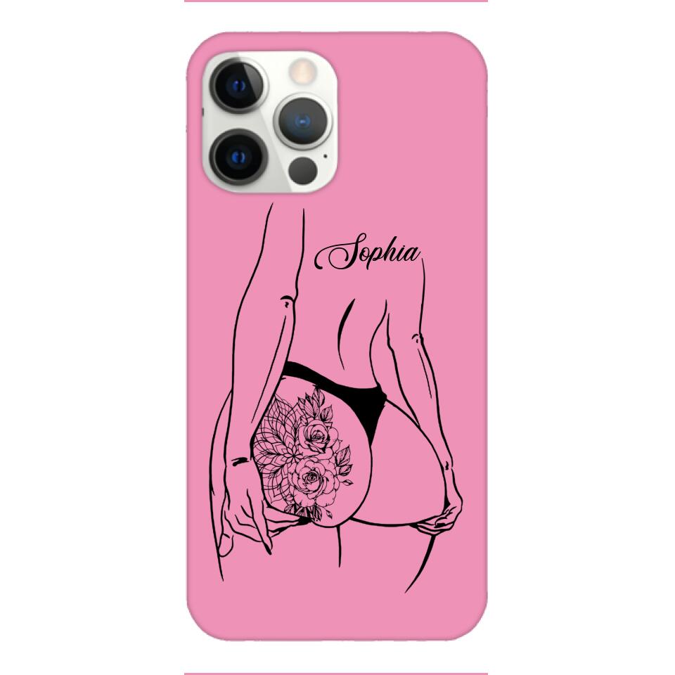 PERSONALIZED TATTOO GIRL VARIOUS COLOR BACKGROUND PHONECASE QTDT2704