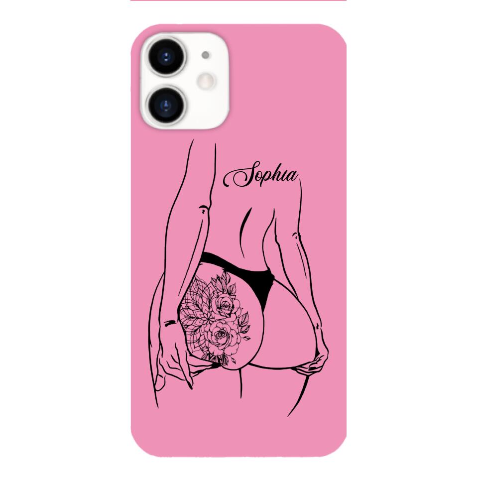 PERSONALIZED TATTOO GIRL VARIOUS COLOR BACKGROUND PHONECASE QTDT2704