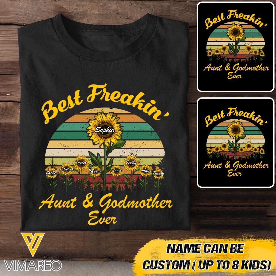 DH Personalized Best Freakin' Aunt & Godmother Ever Tshirt Printed HQ2704