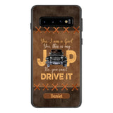 Personalized Jeep Girl Leather Print Phonecase