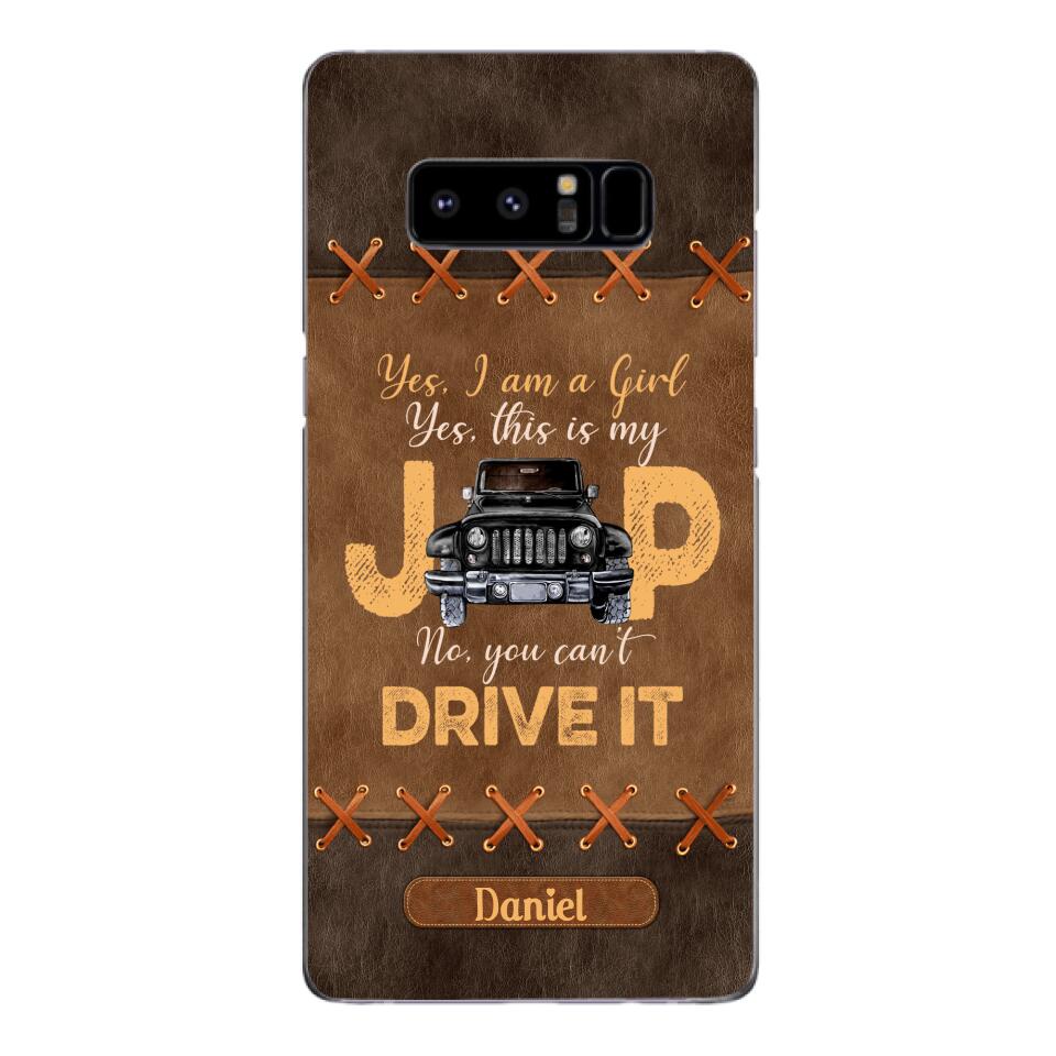 Personalized Jeep Girl Leather Print Phonecase