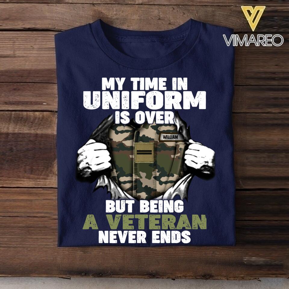 Personalized French Veterans/Soldier Tshirt Printed 22APR-DT29