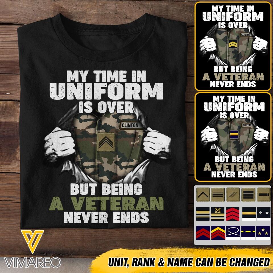 Personalized French Veterans/Soldier Tshirt Printed 22APR-DT29