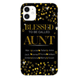 PERSONALIZED BLESSED TO BE CALLED GRANDMA KID NAME PHONECASE QTDT2904
