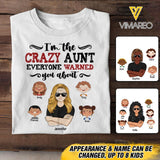 PERSONALIZED I'M THE CRAZY AUNT EVERYONE WARNED YOU ABOUT TSHIRT NQDT0605