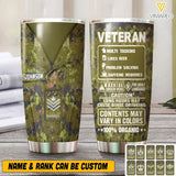 Personalized Canadian Veterans Tumbler Printed 22MAY-HQ06