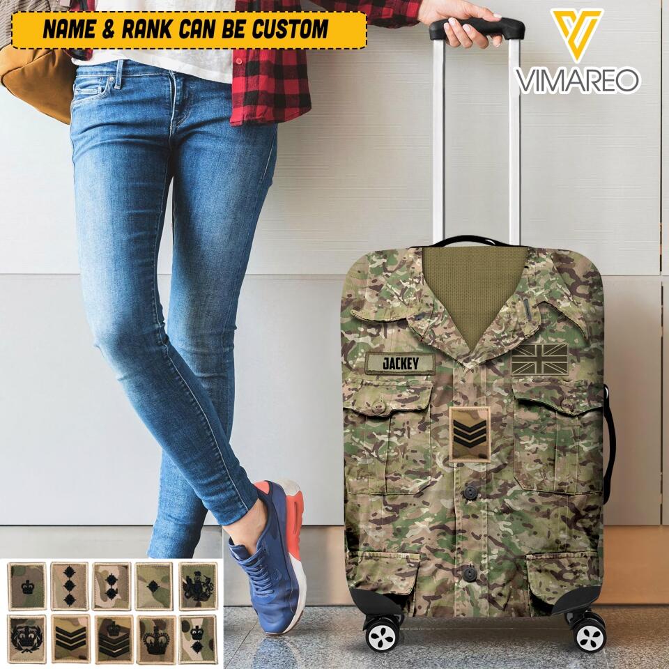 Personalized British Soldier Luggage Cover Printed 22MAY-HC06