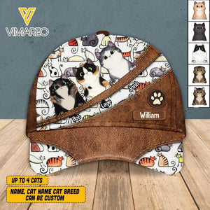 Personalized Cat Lover Peaked Cap Printed NQVQ0605
