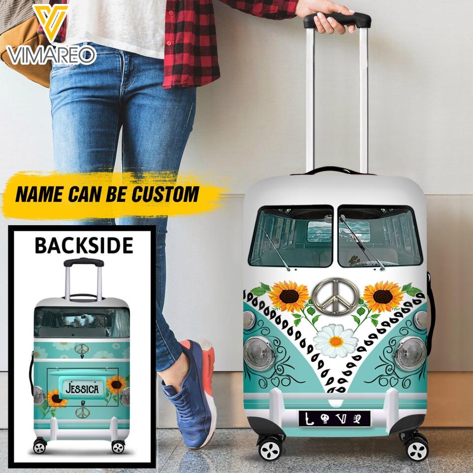DH Personalized Hippie Luggage Cover Printed DT075