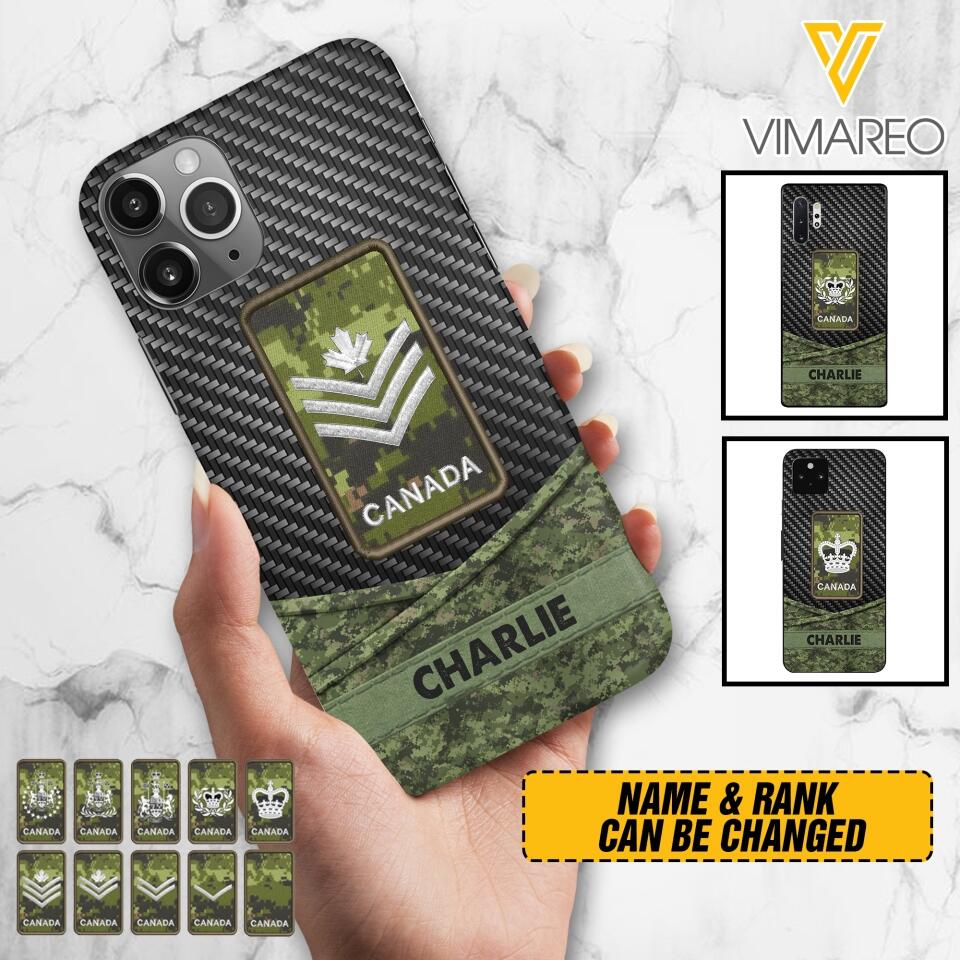 Personalized Canadian Soldier Phone Case Camo Printed 22MAY-HC09
