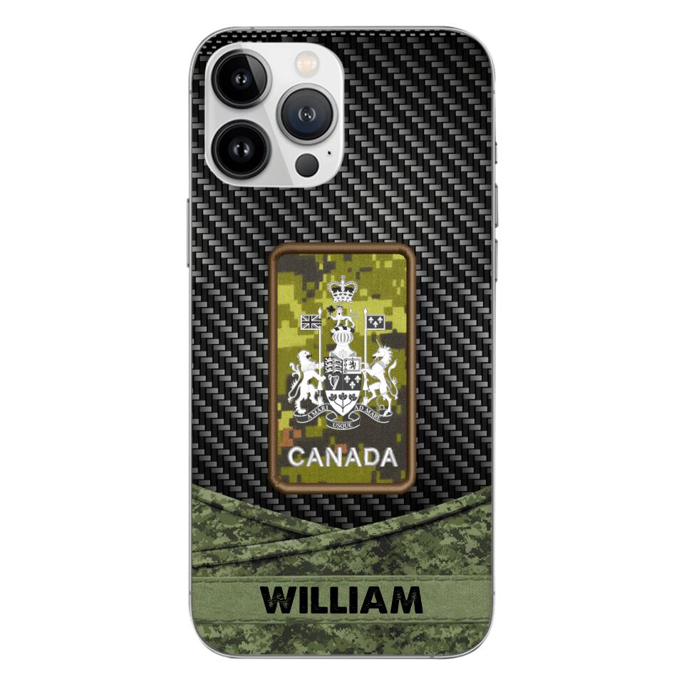 Personalized Canadian Soldier Phone Case Camo Printed 22MAY-HC09