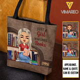 PERSONALIZED BOOK GIRL TOTE BAG NQTN1005
