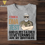 PERSONALIZED I TOOK A DNA TEST GOD IS MY FATHER U.S VETERANS ARE MY BROTHERS TSHIRT QTDT1105