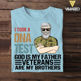 PERSONALIZED I TOOK A DNA TEST GOD IS MY FATHER AUSTRALIAN VETERANS ARE MY BROTHERS TSHIRT QTDT1105