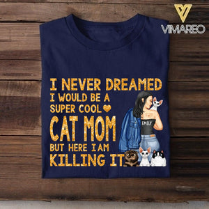 PERSONALIZED CAT MOM DREAMED TSHIRT QTTN1105