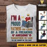 Personalized I'm A Proud Father-In-Law Tshirt Printed 22MAY-HQ12
