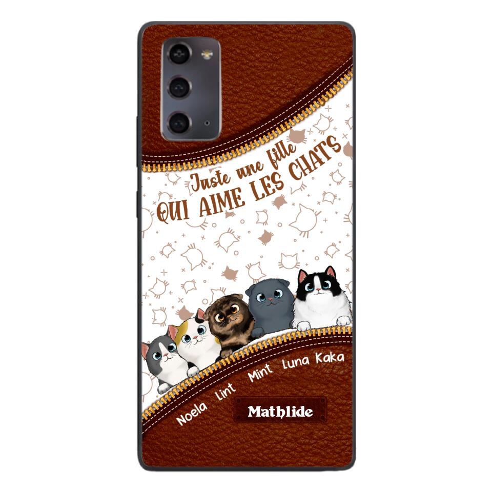 Coque de téléphone personnalisée pour amoureux des chats imprimée 22MAY-DT12
