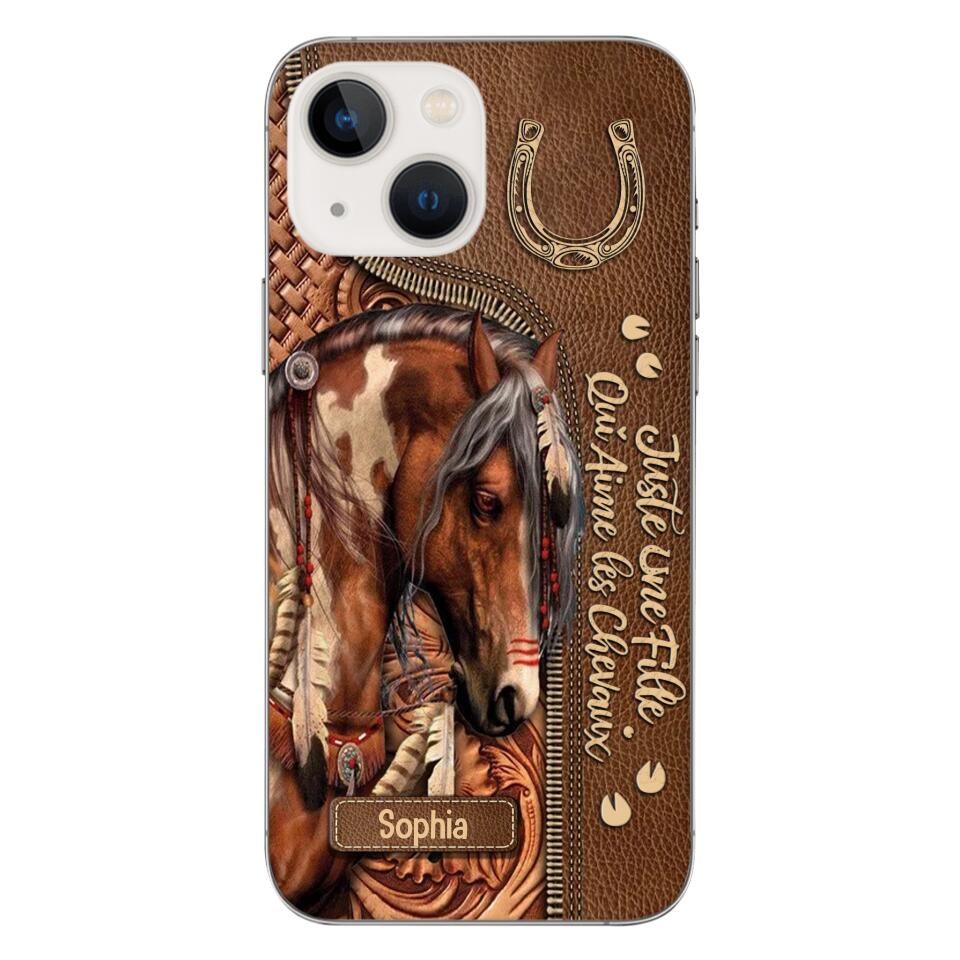 Coque de téléphone personnalisée Amoureux des chevaux imprimée 22MAY-HQ12
