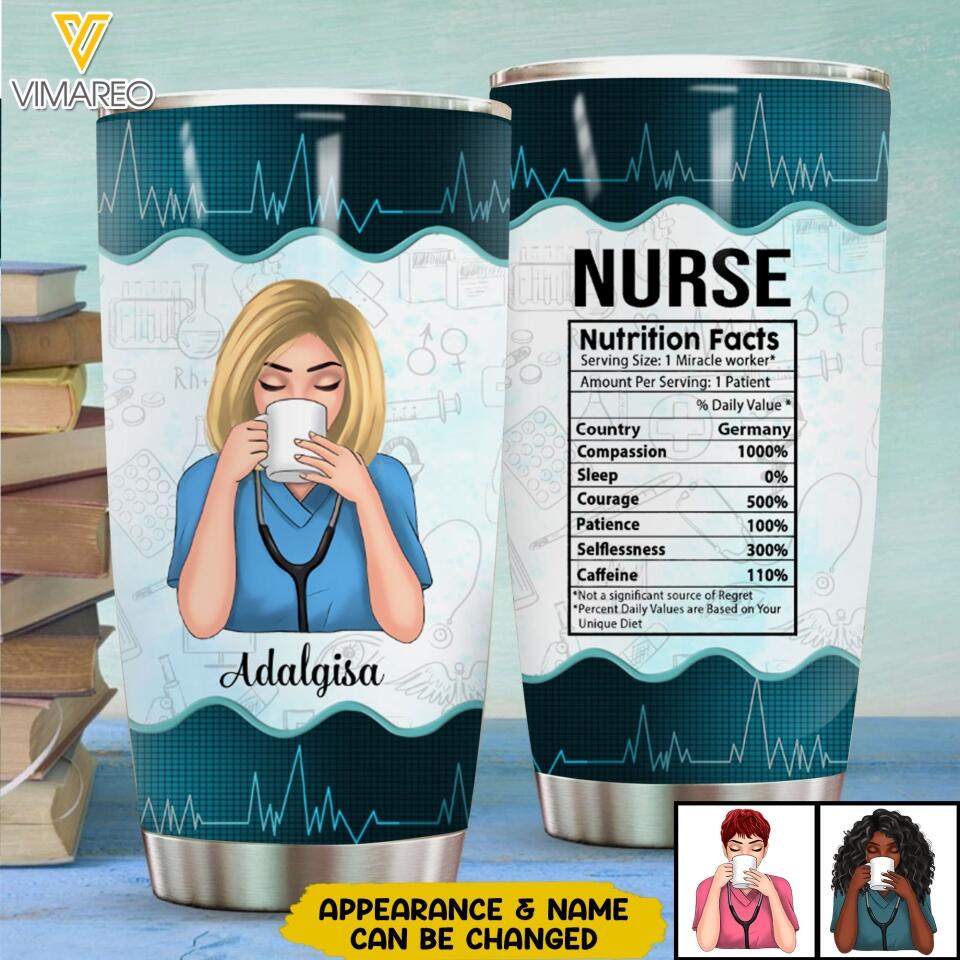 Personalized Nurse Germany Tumbler Printed 22MAY-LN12