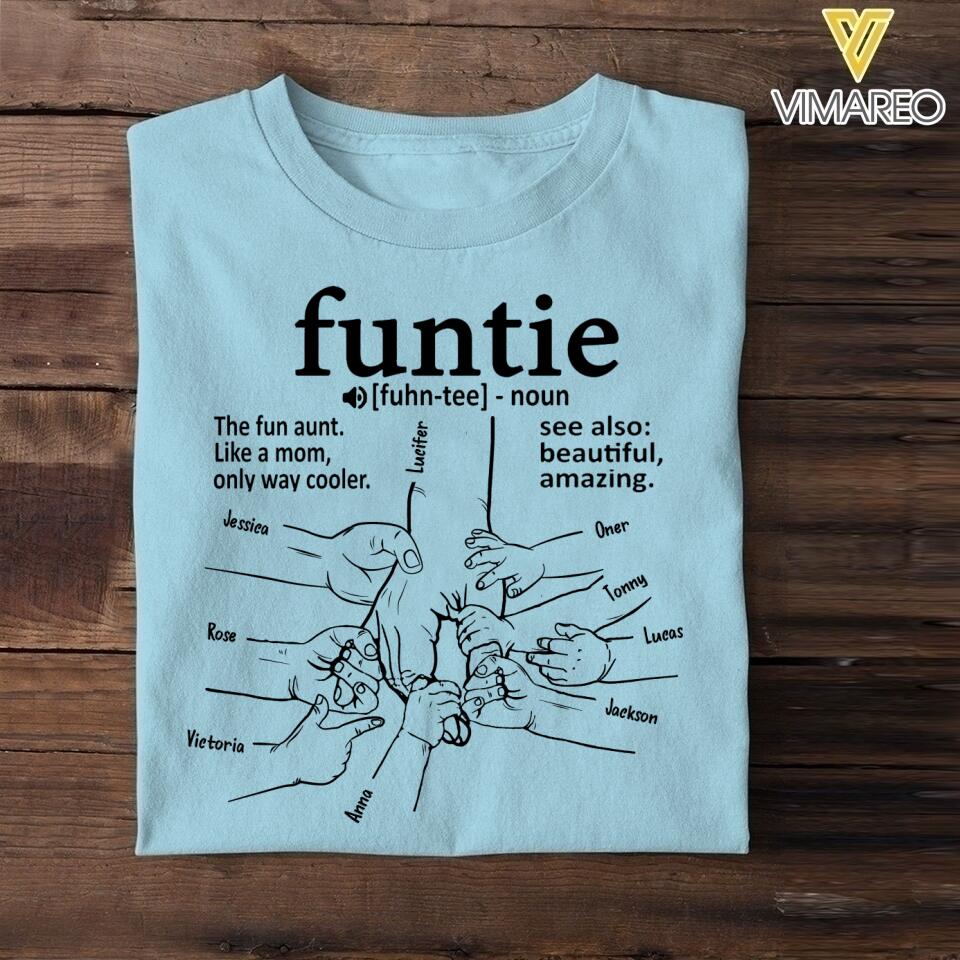 PERSONALIZED FUNTIE KID NAME HAND TSHIRT NQHC1205