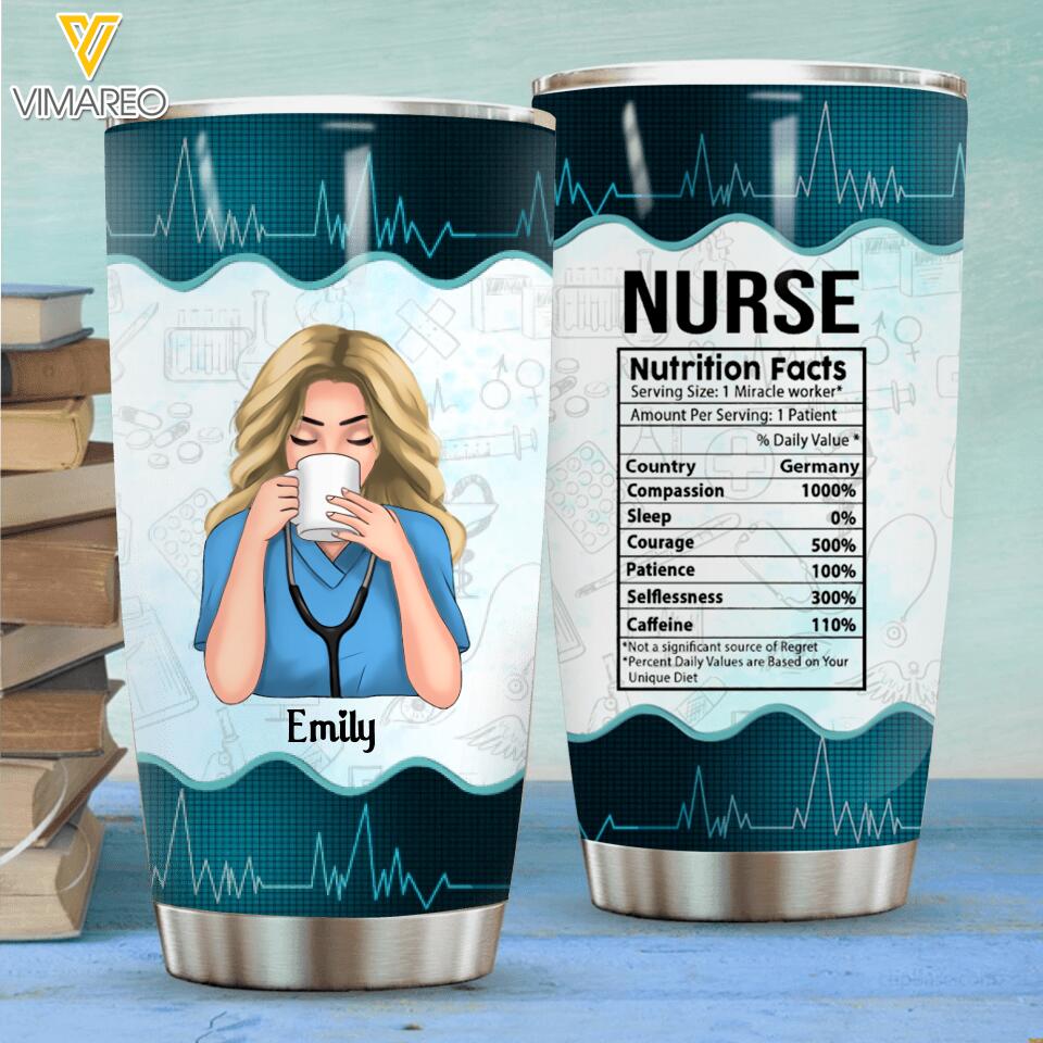 Personalized Nurse Germany Tumbler Printed 22MAY-LN12