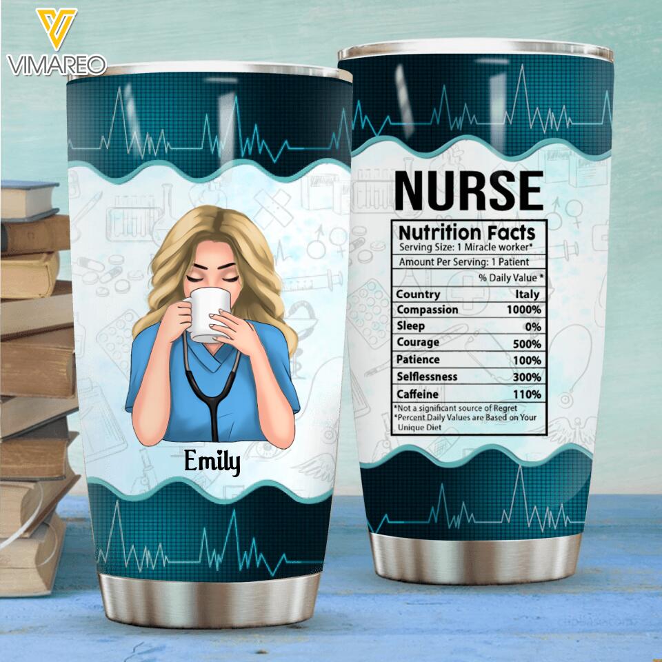 Personalized Nurse Italian Tumbler Printed 22MAY-LN12