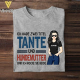 Personalisiert Tante Und Hundemutter Tshirt Gedruckt 22MAY-LN13