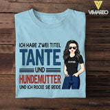 Personalisiert Tante Und Hundemutter Tshirt Gedruckt 22MAY-LN13